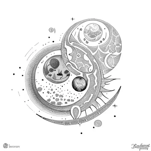 Sun and Moon tattoo design idea