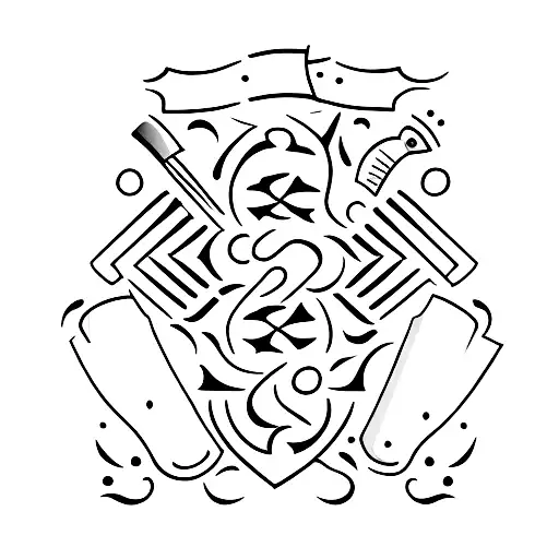 chefs knife tattoo design idea