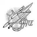 chefs knife tattoo design idea