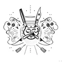 chefs knife tattoo design idea