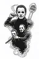 michael myers and ghostface  tattoo design idea