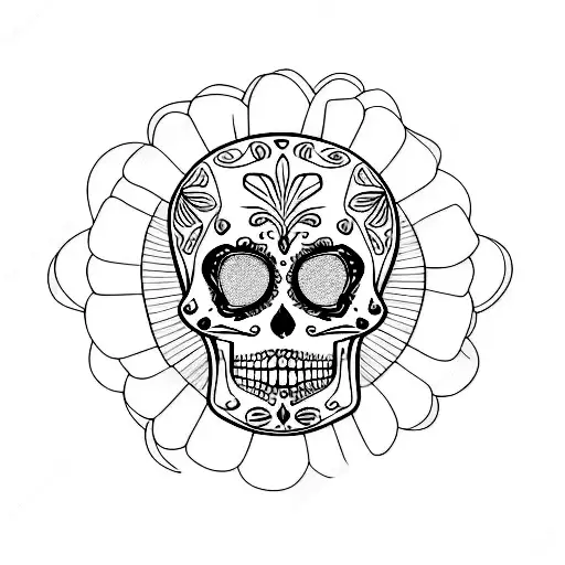 Sugar Skull Mandala Style tattoo design idea
