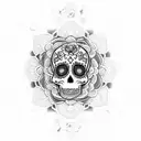 Sugar Skull Mandala Style tattoo design idea