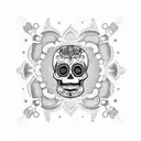 Sugar Skull Mandala Style tattoo design idea
