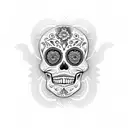 Sugar Skull Mandala Style tattoo design idea