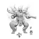 A dynamic composition capturing the intensity of Gojo and Sukuna's clash in their respective domain expansions tattoo design idea