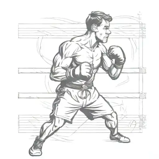 boxer throwing a punch logo incorporated symbolizing the client's tattoo design idea
