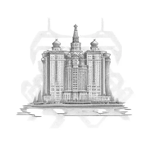 soviet apartment building  tattoo design idea