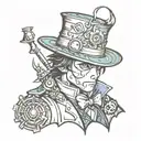 Chaotic with bioshock, howl's moving castle, vergil from devil may cry 5, Over the Garden Wall and d.gray-man references tattoo design idea