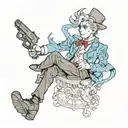 Chaotic with bioshock, howl's moving castle, vergil from devil may cry 5, Over the Garden Wall and d.gray-man references tattoo design idea
