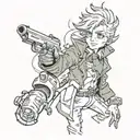 Chaotic with bioshock, howl's moving castle, vergil from devil may cry 5, Over the Garden Wall and d.gray-man references tattoo design idea