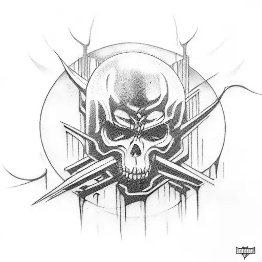 Black metal album cover art with a twist tattoo design idea