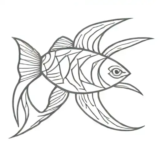 fish polynesian tattoo design idea