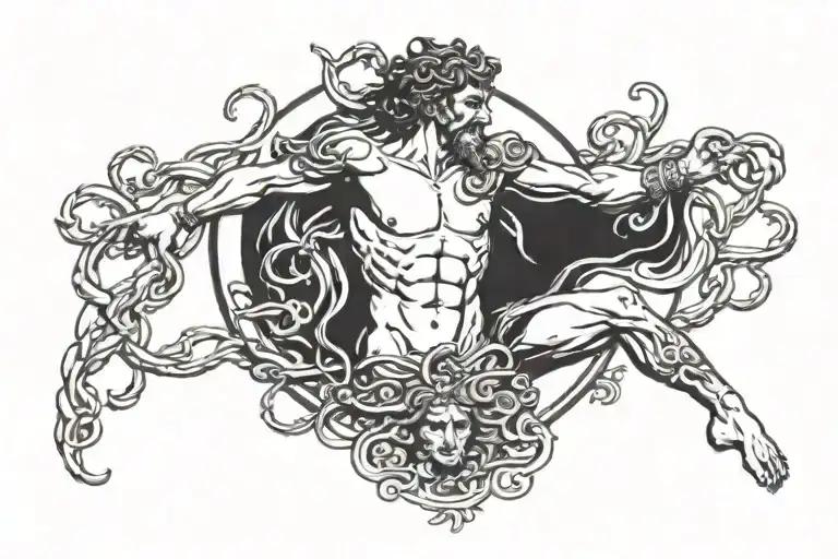 perseus killing medusa tattoo design idea