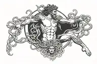 perseus killing medusa tattoo design idea
