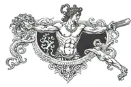 perseus killing medusa tattoo design idea