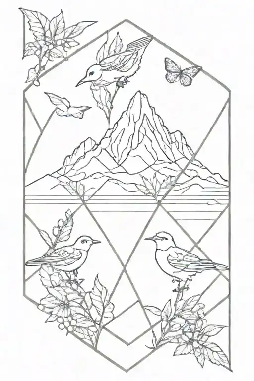nature and symmetry  tattoo design idea