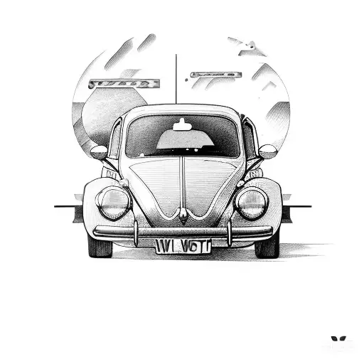 Simple Volkswagem Beetle tattoo design idea
