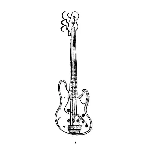 a bass guitar tattoo design idea