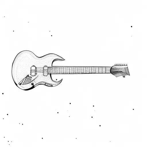 an electric guitar tattoo design idea