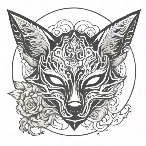 babymetal kitsune mask tattoo design idea