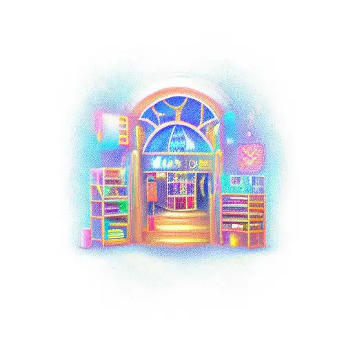 magic shop open door BTS tattoo design idea