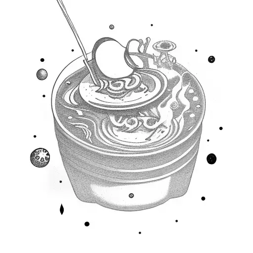 BTS magic shop cup of tea becoming a galaxy tattoo design idea