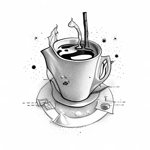 BTS magic shop cup of tea becoming a galaxy tattoo design idea