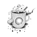 BTS magic shop cup of tea becoming a galaxy tattoo design idea