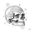 space cowboy skull tattoo design idea