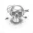 space cowboy skull tattoo design idea