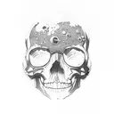 space cowboy skull tattoo design idea