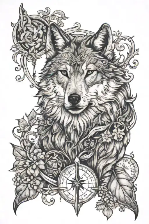 Libra, Wolf, Nordic tattoo design idea