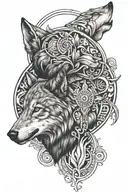 Libra, Wolf, Polynesian tattoo design idea