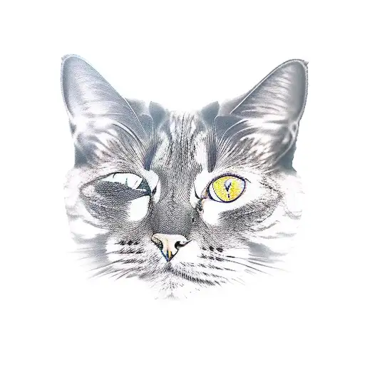 a cat with guns  tattoo design idea