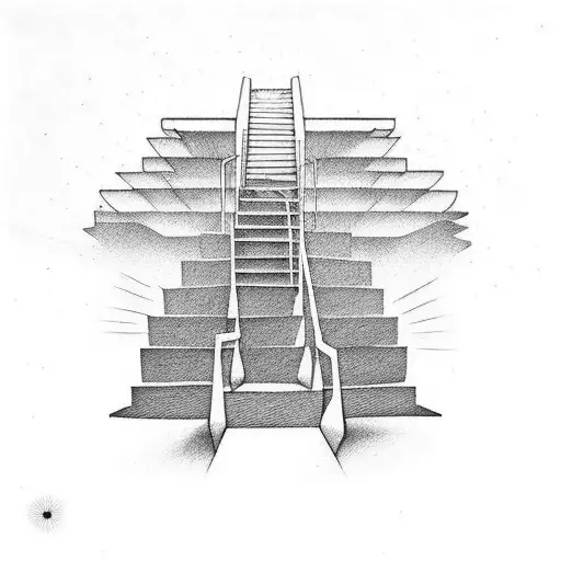 basement stairs children tattoo design idea