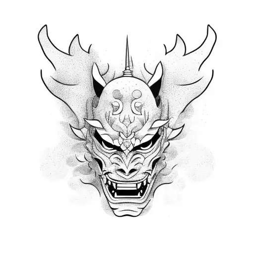 Hannya mask tattoo design idea