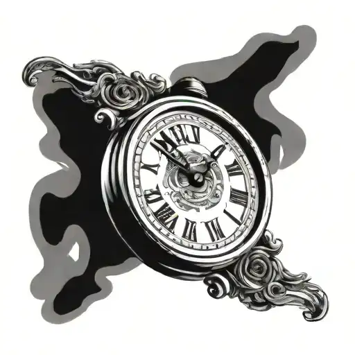 clock with roman numerals tattoo design idea