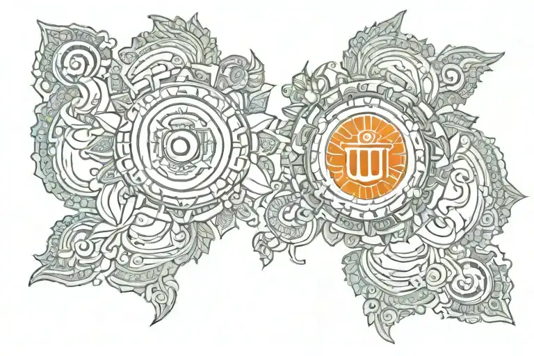 sudarshana chakra with vishnu tattoo design idea