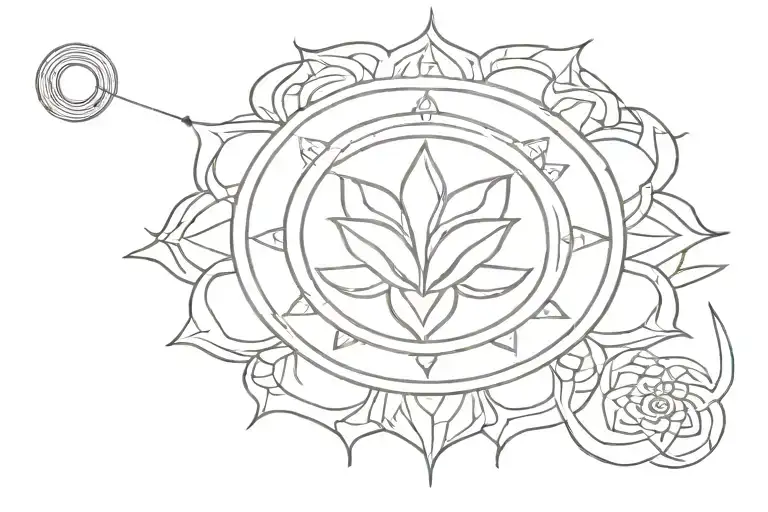 sudarshana chakra with vishnu tattoo design idea