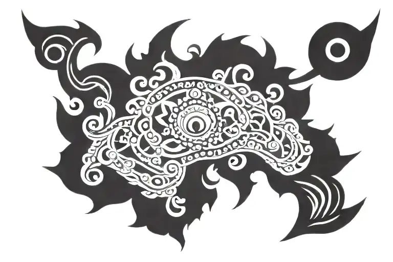 sudarshan chakra with vishnu tattoo design idea