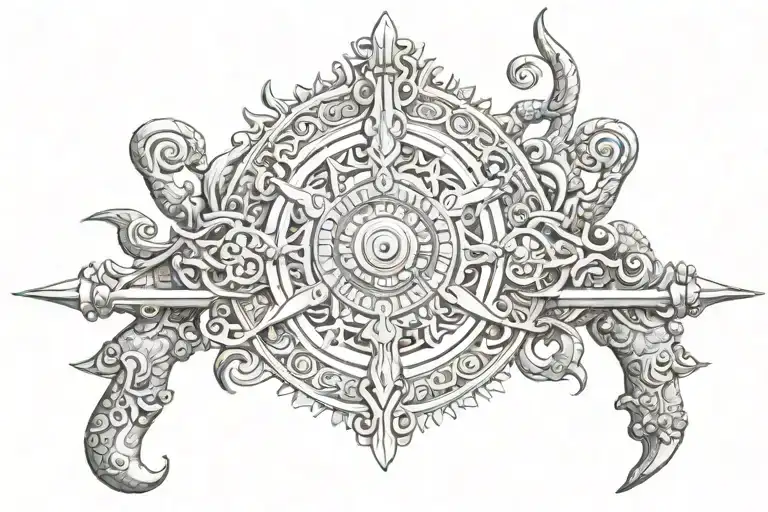 weapon of indra god tattoo design idea