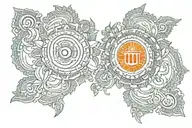 sudarshana chakra with vishnu tattoo design idea