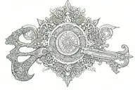 weapon of indra god tattoo design idea