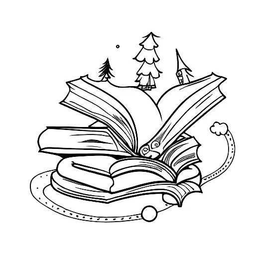 books 3 kids tattoo design idea