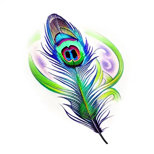 peacock feather dragonfly butterfly lotus flower tattoo design idea
