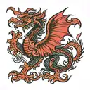 Welsh dragon tattoo design idea