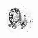 skydiving lion tattoo design idea