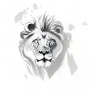skydiving lion tattoo design idea