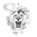 skydiving lion tattoo design idea